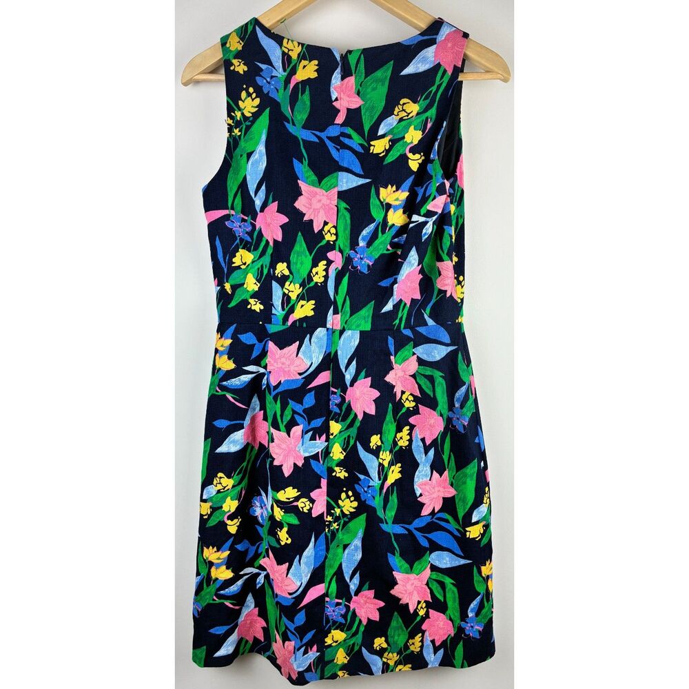 J.Crew Factory Floral Basketweave Square-Neck Dress